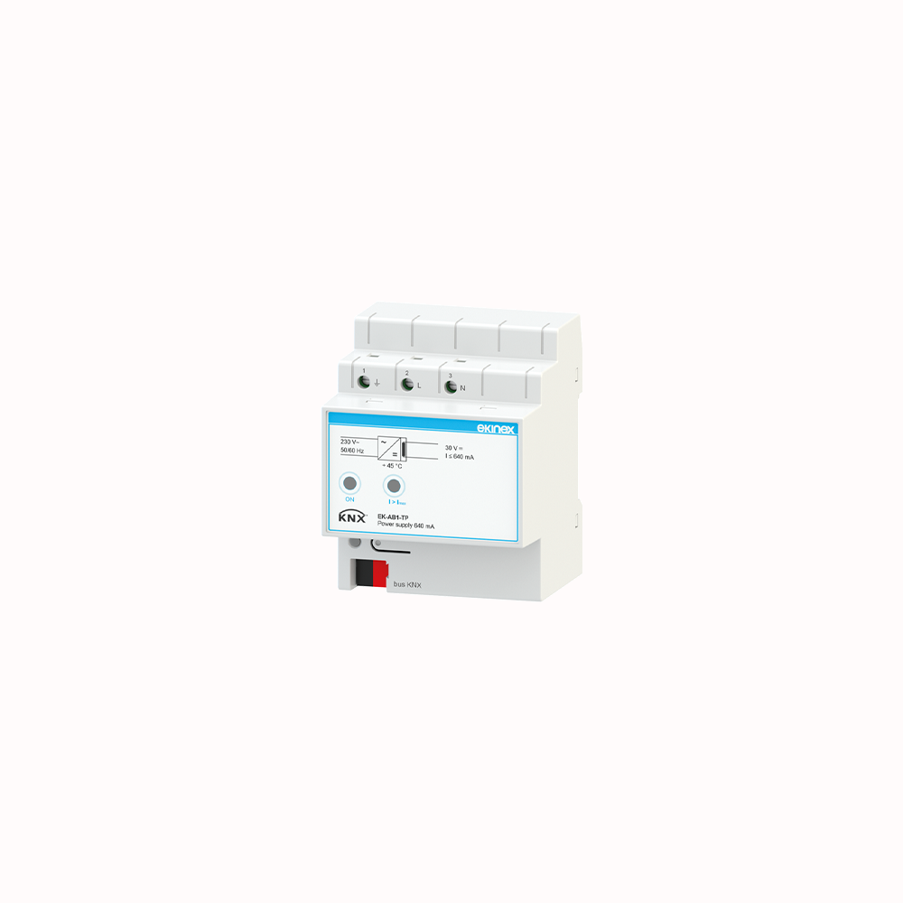 منبع تغذیه باس KNX 640 میلی آمپر Ekinex-خانه های هوشمند منبع تغذیه باس KNX 640 میلی آمپر Ekinex-خانه های هوشمند