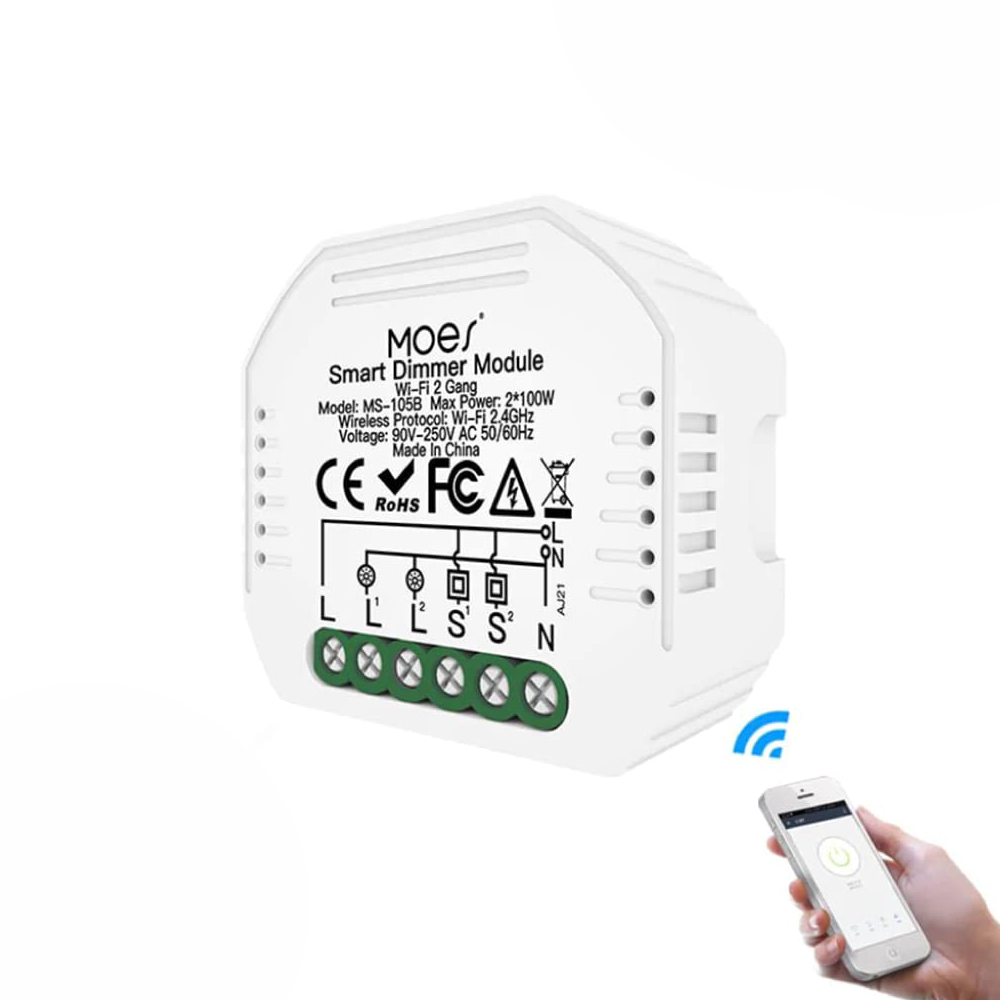 رله دو کانال پشت کلیدی WiFi+RF اسمارت لایف-تویا-خانه های هوشمند