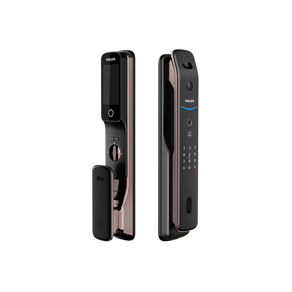 دارای تشخیص چهره 3D دقت تشخیص چهره کمتر از 0.0001 صفحه نمایش 4 اینچی باز شدن با اثر انگشت سرعت تشخیص اثر انگشت کمتر از 0.05 ثانیه قفل هوشمند فیلیپس DDL709-FVP-7HWS-خانه های هوشمند