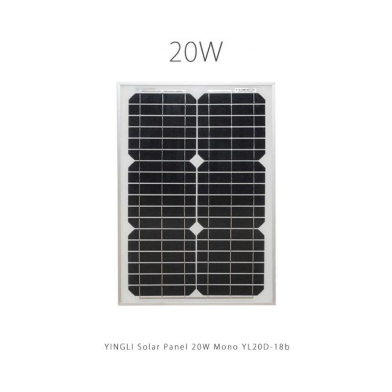 پنل خورشیدی 20 وات مونو کریستال مدل YL20D-18b برند یینگلی YINGLI