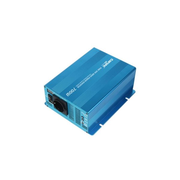 پورت USB جریان راهاندازی تا 2100W در دو مدل 12 و 24 ولت نمایش توان و ولتاژ خروجی در نمایشگر اینورتر سینوسی 700 وات مدل SKD700 سری SKD کارسپا CARSPA