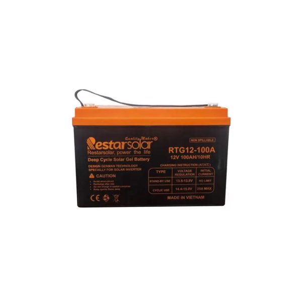 باتری 100 آمپر ساعت سری دیپ سایکل ژل مدل DC12-100 رستار سولار Restar Solar