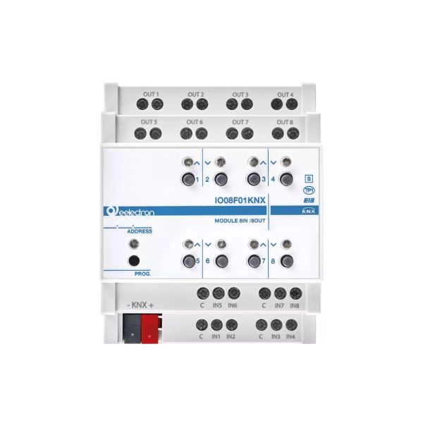 کنترل‌کننده روشنایی، پرده و فن کوئل 8 کانال مدل BO08F01KNX ایلکترون EELECTRON