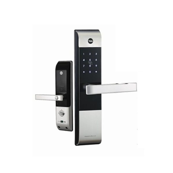 رمز دیجیتالی قابل تنظیم با پشتیبانی از رمزهای دائمی و موقت خوان کارت RFID برای دسترسی بدون تماس کلید مکانیکی اضطراری برای استفاده در صورت خرابی یا تمامشدن باتری ریموت کنترل (اختیاری) برای باز کردن درب از فاصله بدنه فلزی مقاوم با طراحی مدرن و ارگونومیک دستگیره هوشمند مدل YDM3109 یال YALE
